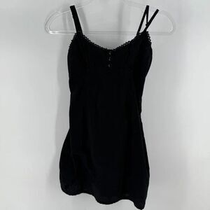 Cotton On Cooper Lace Trim Mini‎ Dress Womens XS Black Back Zip Spaghetti Strap